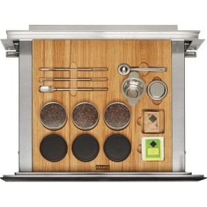 Szuflada z akcesoriami pod ekspres do kawy Franke Mythos FMY 14 CMD XS Czarne szkło/Stal szlachetna