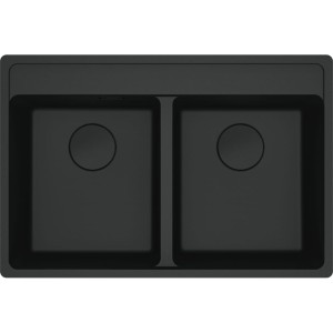 Zlew Franke Fragranit+ Maris MRG 620-35-35 Czarny mat / Czarny odpływ