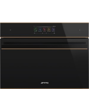 Piekarnik elektryczny z funkcją mikrofali i pary Smeg SO4606WAPNR Czarne szkło + miedź