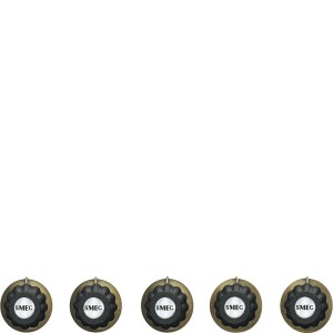 Zestaw 5 pokręteł Cortina do płyt ceramicznych P864AO oraz P875AO Smeg 5MP700AO Antracyt (baza z mosiądzu)