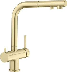 Bateria BLANCO FONTAS-S II Satin GOLD z wyciąganą wylewką