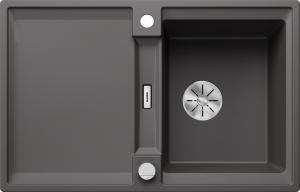 Zlew Blanco ADIRA 45 S Silgranit szarość skały odwracalny, korek auto., InFino, mata stalowa składana 527587