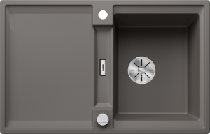 Zlew Blanco ADIRA 45 S Silgranit wulkaniczny szary odwracalny, korek auto., InFino, mata stalowa składana 527588