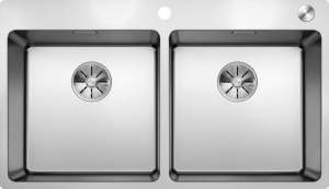 Zlew Blanco ANDANO 400/400-IF/A stal polerowana, korek auto., InFino, PushControl 525249