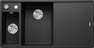 Zlew Blanco AXIA III 6 S Silgranit antracyt lewa, korek auto., InFino, deska szkło białe, odsączarka stalowa 524653