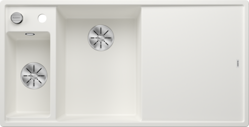 Zlew Blanco AXIA III 6 S Silgranit biały lewa, korek auto., InFino, deska szkło białe, odsączarka stalowa 524657.png