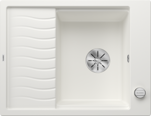 Zlew Blanco ELON 45 S Silgranit biały odwracalny, korek auto., InFino, kratka ociekowa 524818