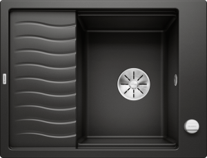 Zlew Blanco ELON 45 S Silgranit czarny odwracalny, korek auto., InFino, kratka ociekowa 525879