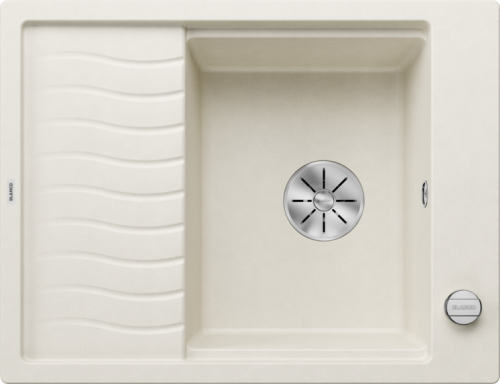 Zlew Blanco ELON 45 S Silgranit delikatny biały odwracalny, korek auto., InFino, kratka ociekowa 527068.png