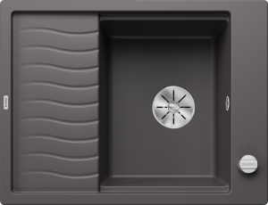 Zlew Blanco ELON 45 S Silgranit szarość skały odwracalny, InFino, kratka ociekowa 524825