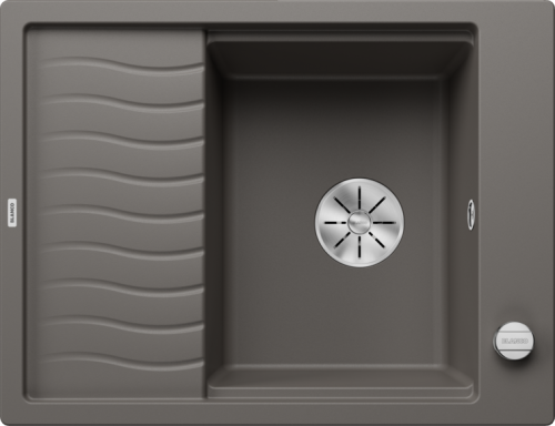 Zlew Blanco ELON 45 S Silgranit wulkaniczny szary odwracalny, korek auto., InFino, kratka ociekowa 527251.png