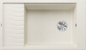 Zlew Blanco ELON XL 8 S Silgranit delikatny biały odwracalny, InFino, kratka ociekowa 527072