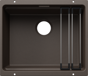 Zlew Blanco ETAGON 500-U Silgranit kawowy, bez armatury, szyny