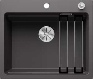 Zlew Blanco ETAGON 6 Silgranit szarość skały, korek auto., InFino, szyny 524530