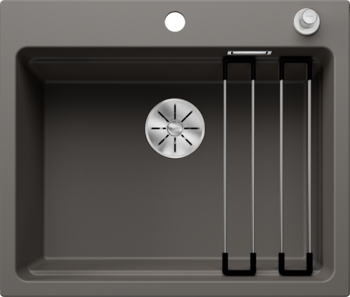 Zlew Blanco ETAGON 6 Silgranit wulkaniczny szary, korek auto., InFino, szyny 527260.png