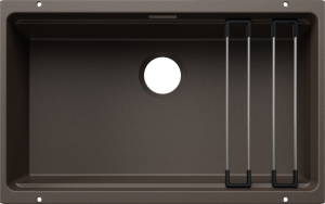 Zlew Blanco ETAGON 700-U Silgranit kawowy, bez armatury, szyny