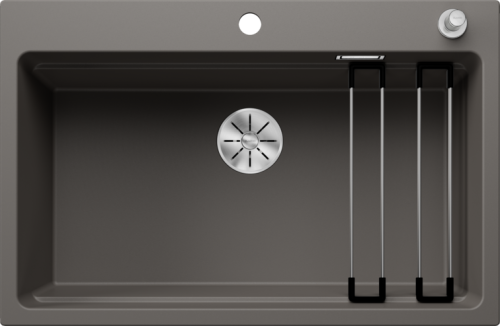 Zlew Blanco ETAGON 8 Silgranit wulkaniczny szary, korek auto., InFino, szyny 527263.png