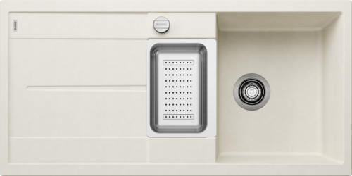 Zlew Blanco METRA 6 S Silgranit delikatny biały odwracalny, korek auto., odsączarka stalowa 527116.png