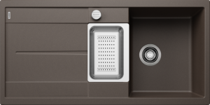 Zlew Blanco METRA 6 S Silgranit kawowy odwracalny, korek auto., odsączarka stalowa 515045