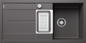 Zlew Blanco METRA 6 S Silgranit szarość skały odwracalny, korek auto., odsączarka stalowa 518877
