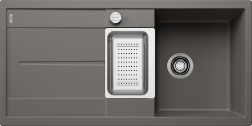 Zlew Blanco METRA 6 S Silgranit wulkaniczny szary odwracalny, korek auto., odsączarka stalowa 527299.png