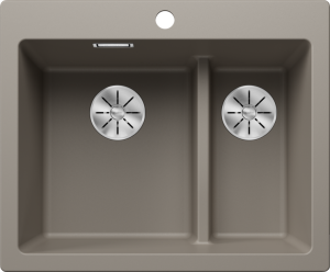 Zlew Blanco PLEON 6 Split Silgranit wulkaniczny szary lewa, InFino 527322
