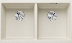 Zlew Blanco SUBLINE 350/350-U Silgranit delikatny biały, InFino 527164