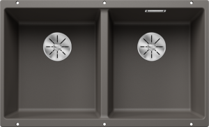 Zlew Blanco SUBLINE 350/350-U Silgranit wulkaniczny szary, InFino 527347