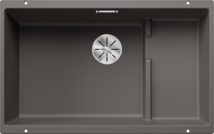 Zlew Blanco SUBLINE 700-U Level Silgranit wulkaniczny szary, InFino, koszyk stalowy 527354