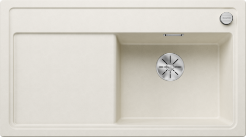 Zlew Blanco ZENAR 5 S Silgranit delikatny biały prawa, korek auto., InFino 527182.png