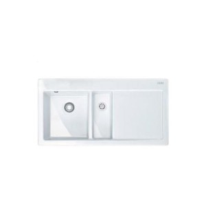 Zlew ceramiczny Franke Mythos MTK 651-100 Ociekacz z prawej strony Biały Polarny